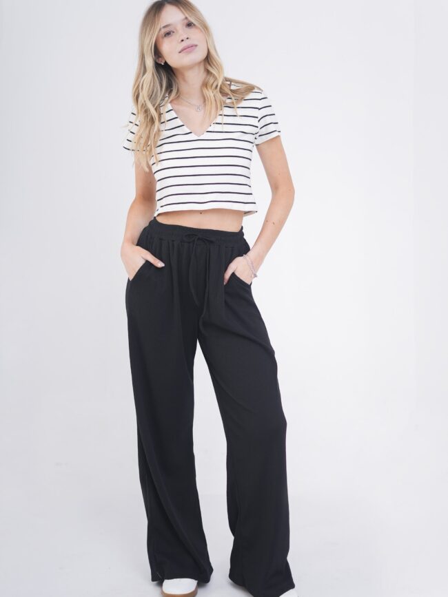 PROMO Remera rayada con pechera doble