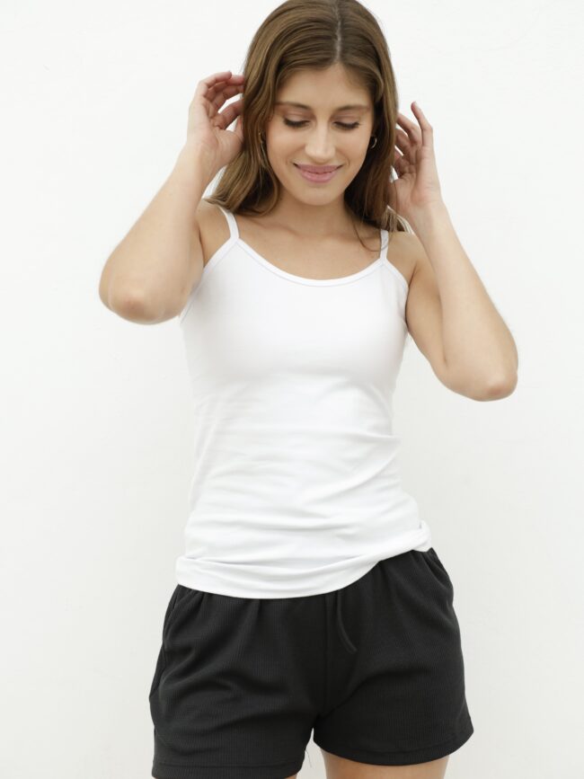 Musculosa clasica bretel de algodon con lycra