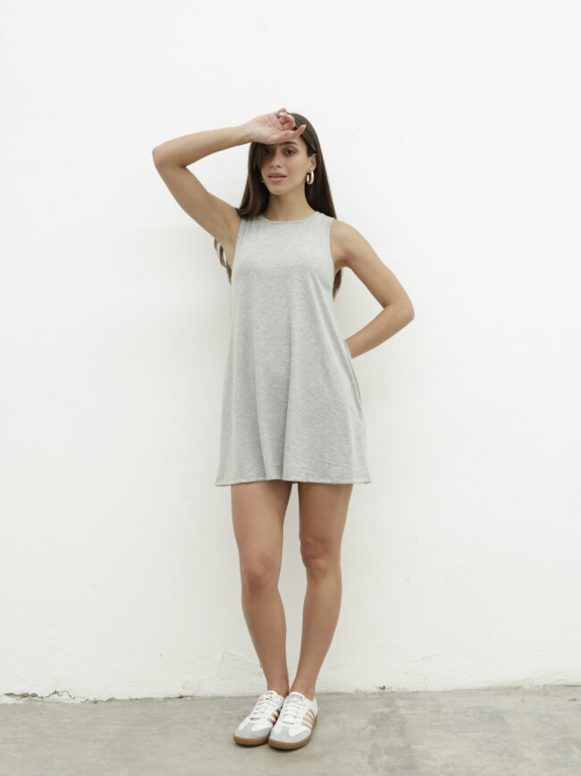 Vestido con bolsillo de viscosa