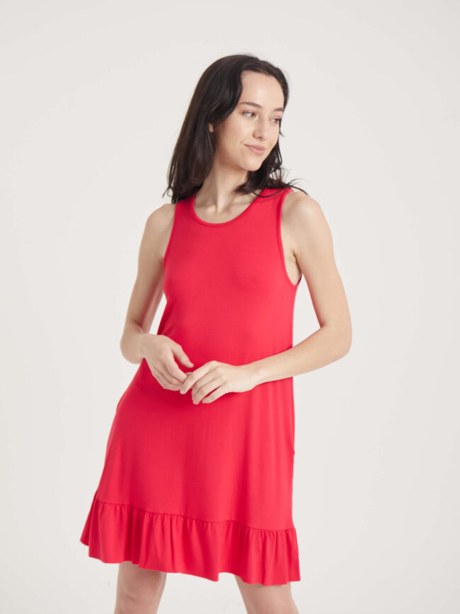 Vestido con bolsillo de viscosa