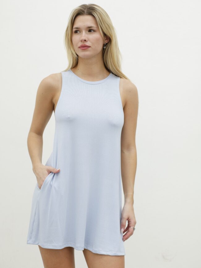 Vestido sin manga con bolsillo